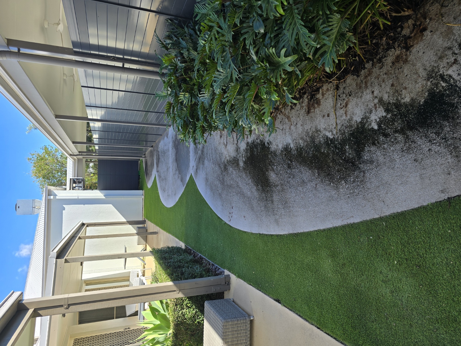 Stained concrete pathway