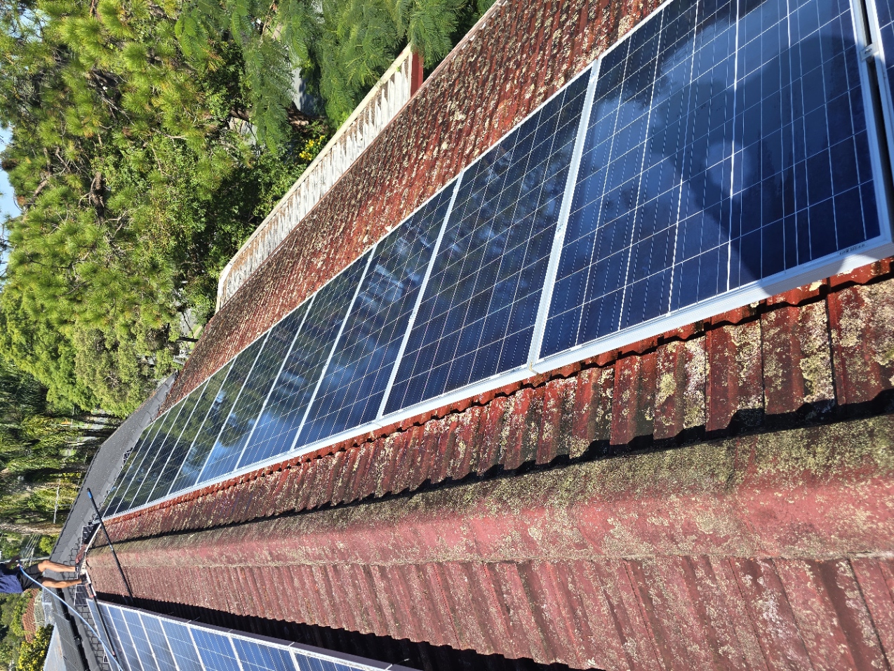 Clean solar panels after professional wash